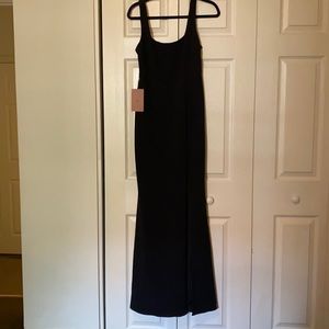 BHLDN Adena bridesmaid dress in black
